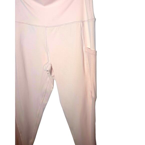 Aerie Offline Real Me Size Large Blush Pale Pink Leggings Mesh Cut Out Pockets - Picture 2 of 11